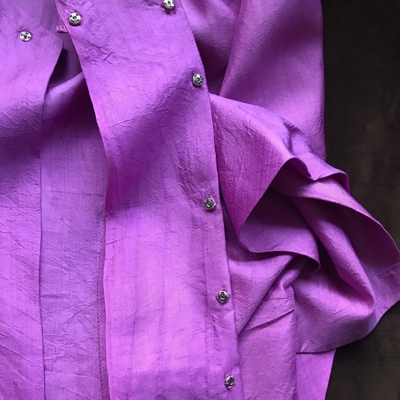 Ockpoptok Beautiful Silk Pink Tie In Front Half Sleeve’s  Blouse  Size L - Picture 6 of 11